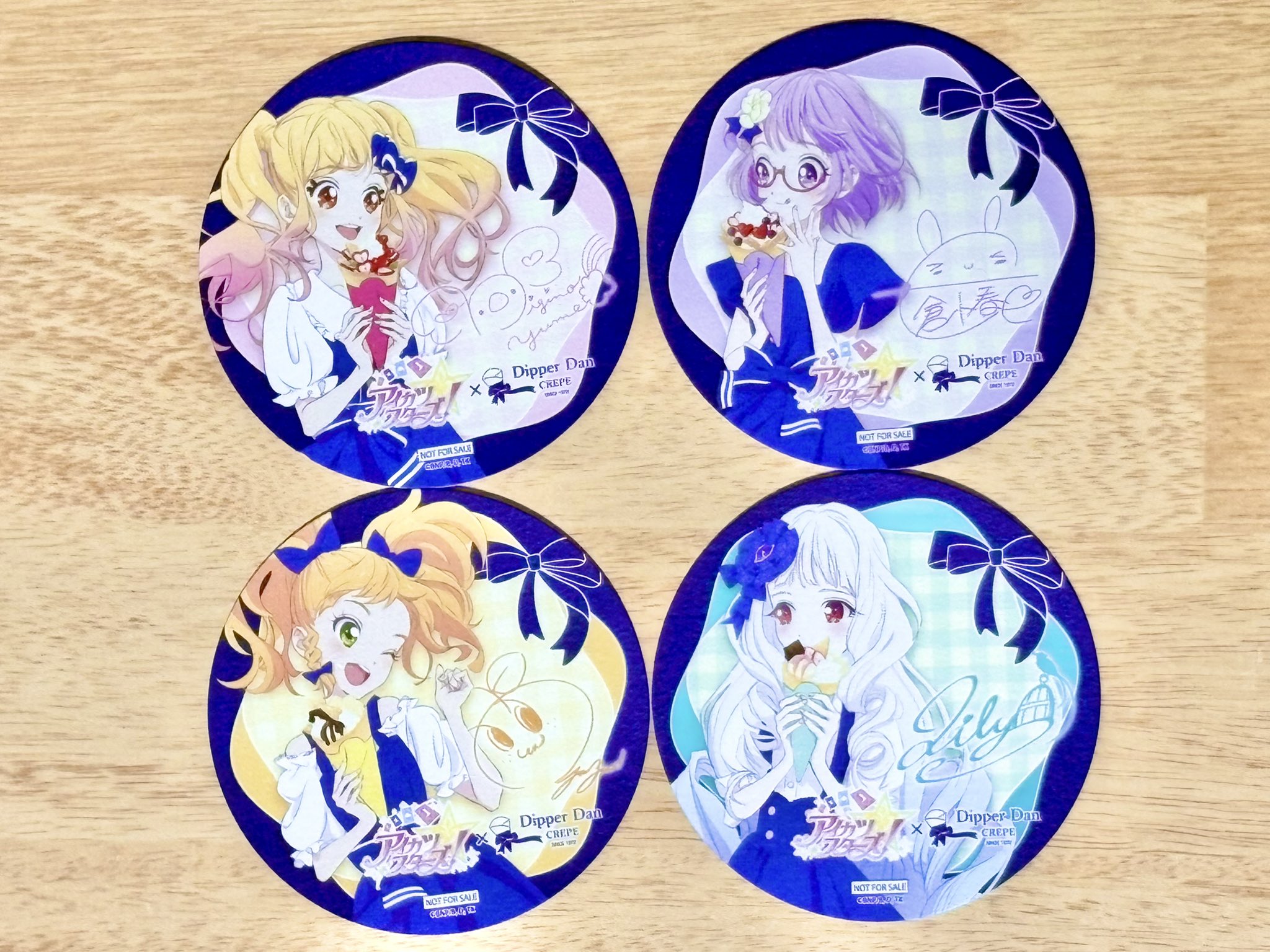 アイカツスターズ ディッパーダン コラボ 限定 特典コースター 4種 コンプ アイカツスターズディッパーダンコラボ限定特典コースター 4種 +