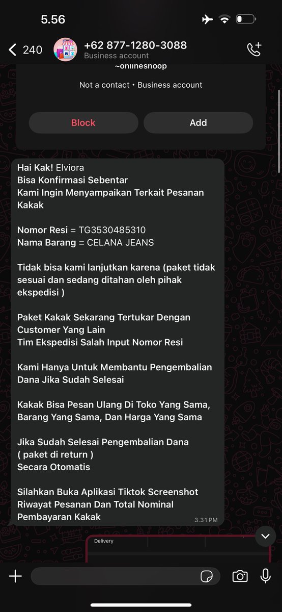 kutiepay's tweet photo. PENIPUAN‼️
TWITTER PLEASE DO YOUR MAGICCC!!! hati hati gussyyy sama nomor ini, aku kena tipu total 900 ribu rupiah. awalnya dia ngechat aku katanya paketku ketuker sama org lain, trus akhirnya dia telfon aku dan bloonnya diriku ini percaya percaya aja. kata dia mau kembaliin - https://t.co/xNoTt61xhg