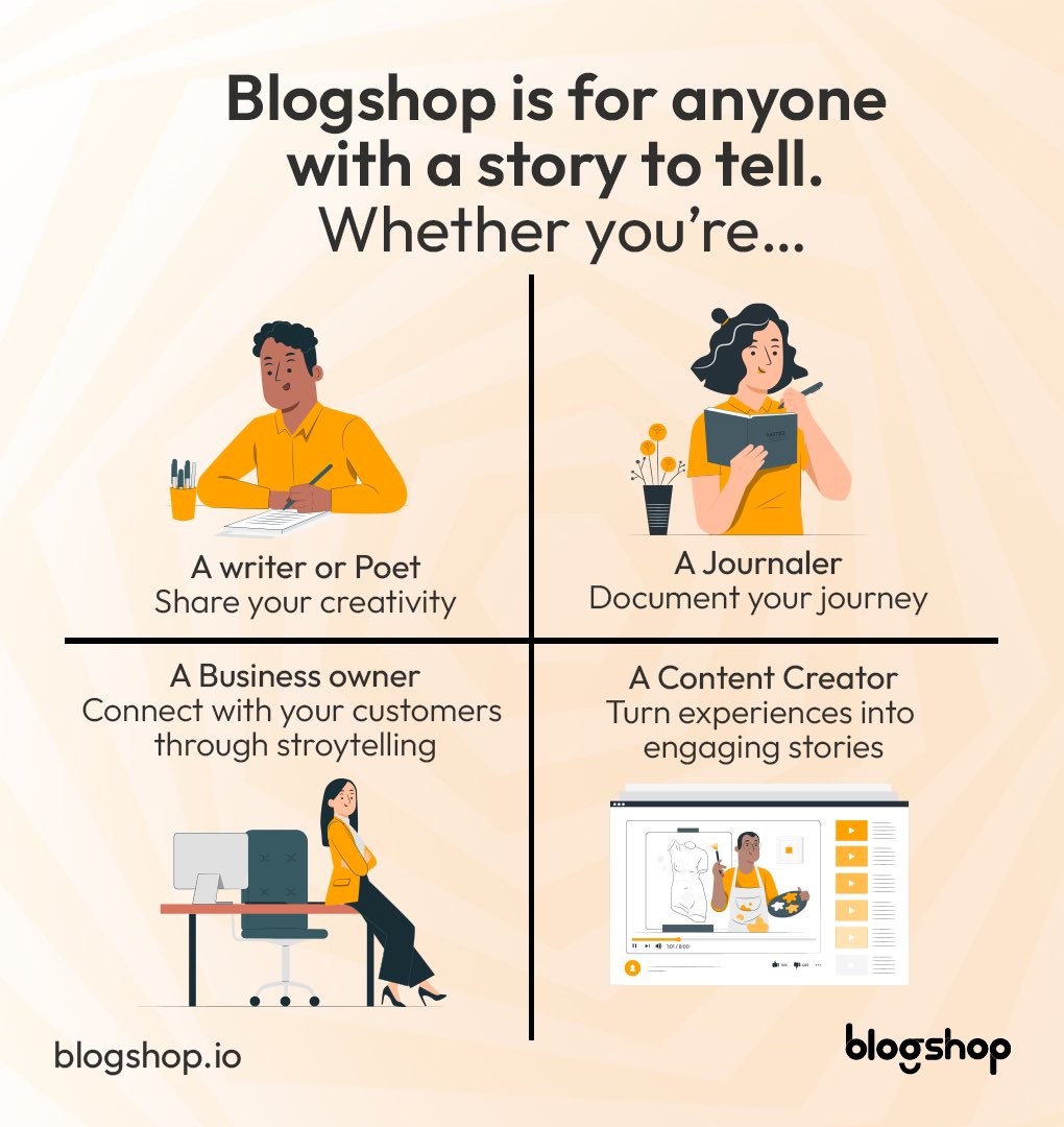 blogshopmedia's tweet image. The world doesn’t change when you write a story.
It changes when you share it.

Blogshop makes it easy—words, photos, short posts.
Your story, your way. 🚀
#Blogshop #ShareYourStory