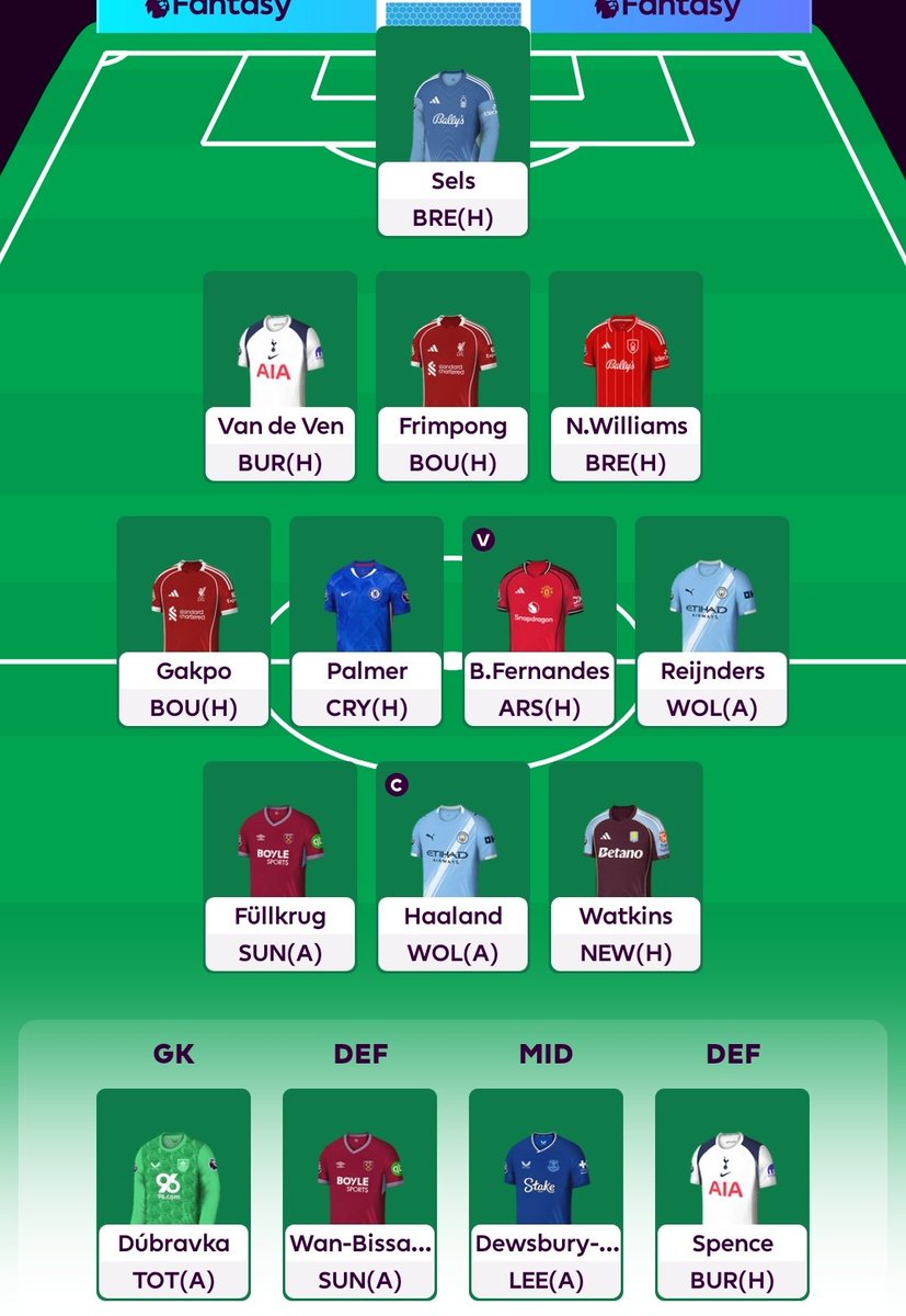 FPL_Marmoush's tweet photo. Gw1 team locked 🔒 

Finished 1325th in the worldast year 🌍 hoping for another good year 🤞

Bench boost active✅🤔

🤖 Haaland  takes the armband 🧢 
Bruno magical magician locked 🔒 

Good luck everyone excited to be back for another hopefully great season 😉
#FPL https://t.co/aVtjchNFBT