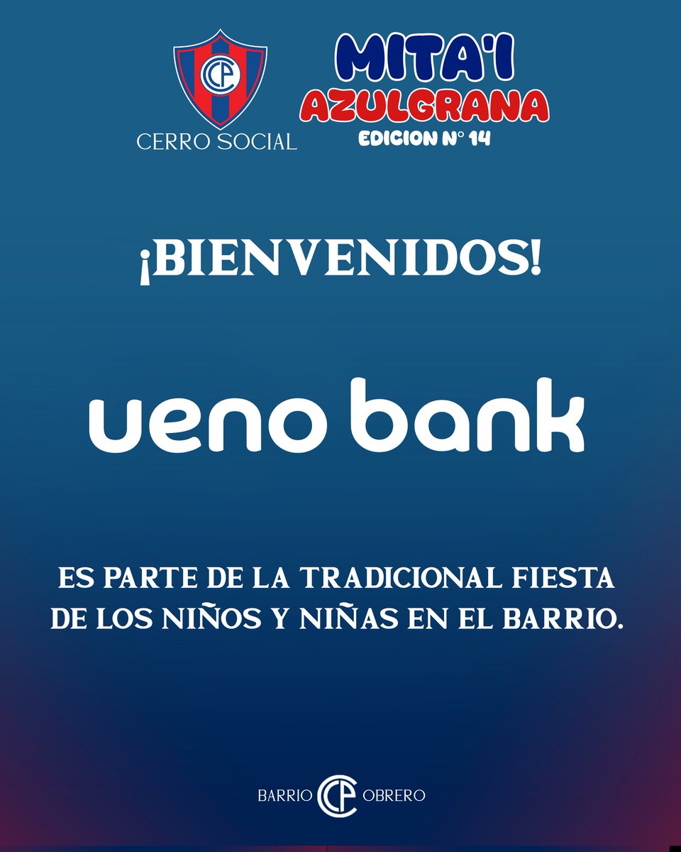 Queremos agradecer a <a href="/Apostalapy/">Apostala</a> y <a href="/uenopy/">ueno bank</a> por ser parte de una nueva edición más del Mitã'i Azulgrana 🌪️🔵🔴