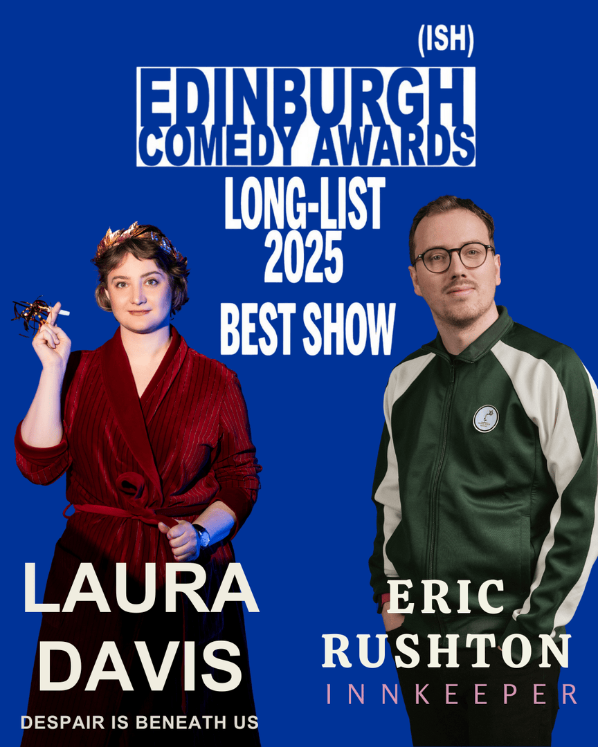 ChambersMgt's tweet photo. 🤩 Congratulations to @lauradaviscomic and @ericrushton96 who have been longlisted for the @ISHComedyAwards! 

Laura Davis: Despair is Beneath Us - 5:45pm, MB2
Eric Rushton: Innkeeper - 3:20pm, Hive 2 (extra show - 7:15pm, 15th Aug, The Tron)

🎟️ Links to tickets in our bio! https://t.co/sXKCEHClzv