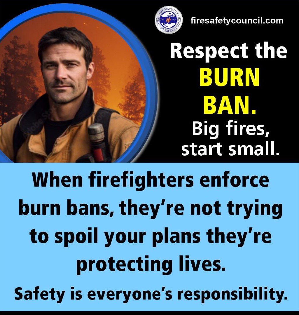 🔥FIRE BAN IN EFFECT – YOUR SAFETY DEPENDS ON IT 🔥
🚒 If firefighters show up, it's not to ruin your night — it's to protect lives and communities.
No fire is safe right now. Embers travel, grass ignites, and wildfires spread fast.