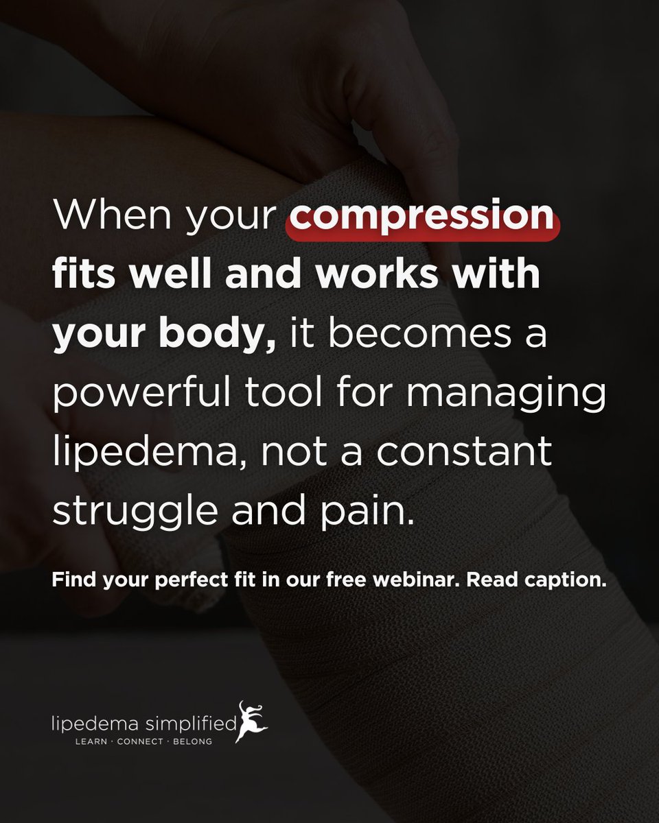 Join us TODAY, Monday, August 18, 2025 at 3:00 pm EDT for our free webinar with Alla Hardoon, RN, ABFN, founder of Lipedema Guru and a Compression Specialist, and learn how to choose compression that truly supports you. learn.lipedema-simplified.org/free-webinar
