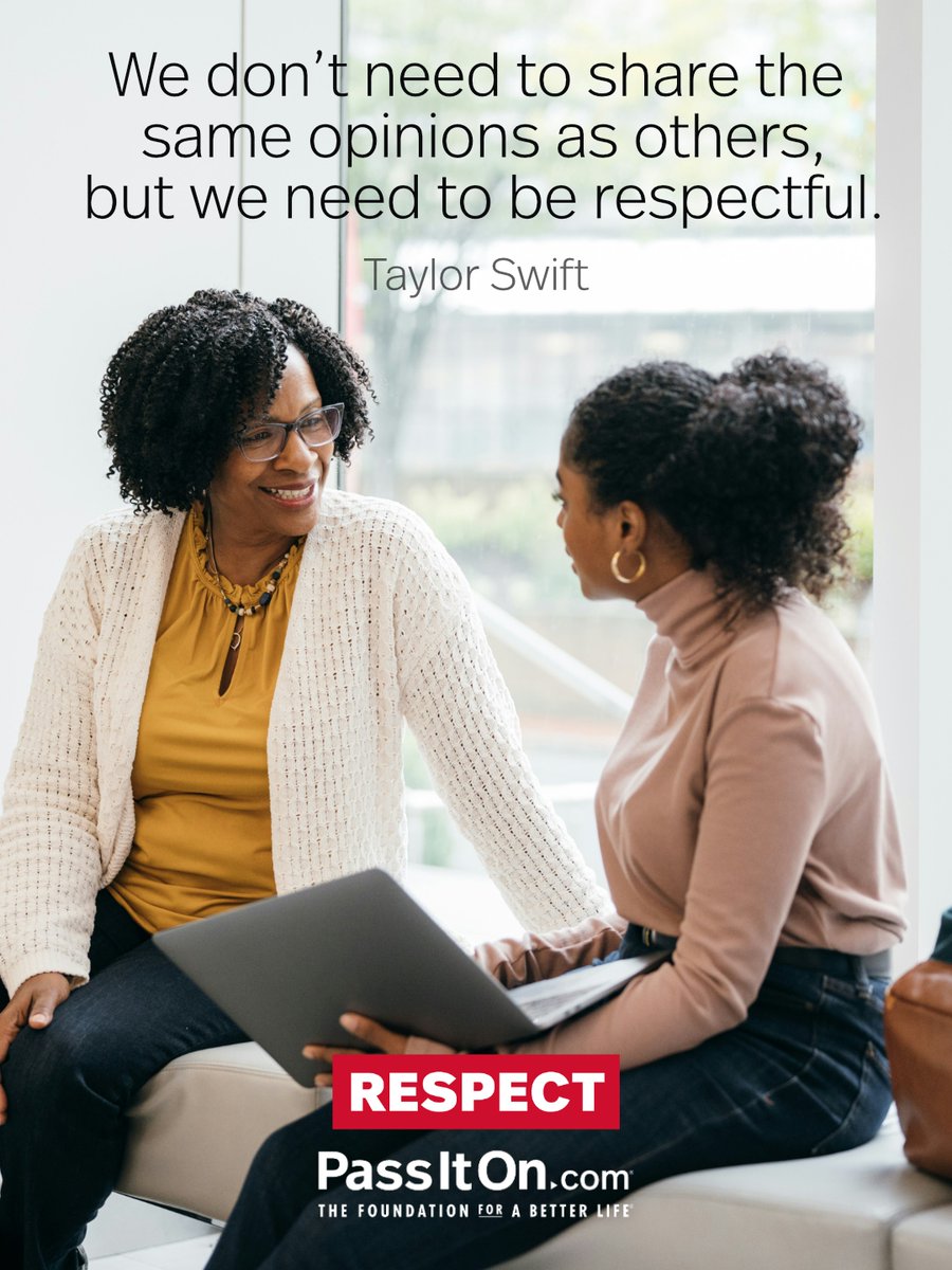 We don't need to share the same opinions as others, but we need to be respectful. Taylor Swift
#respect #passiton  #taylorswift #opinions