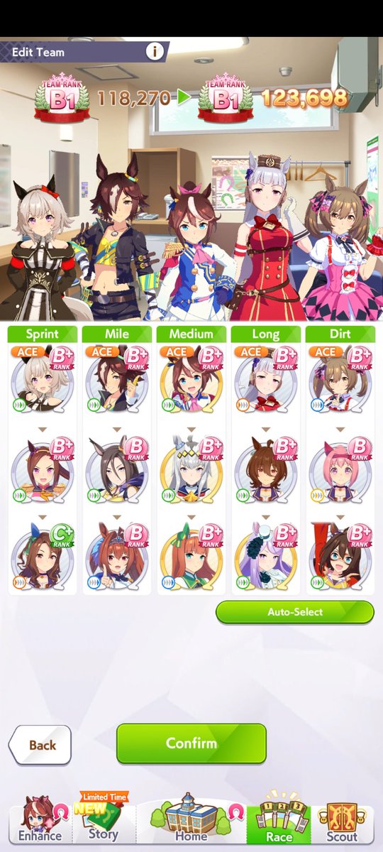 Hey_tda's tweet photo. AONDE FOI QUE EU ERREI? ERA PRA SER A ;-; 
(preciso agora de uma A em cada categoria)
#umamusume  #currenchan https://t.co/1Ngv6pKABl