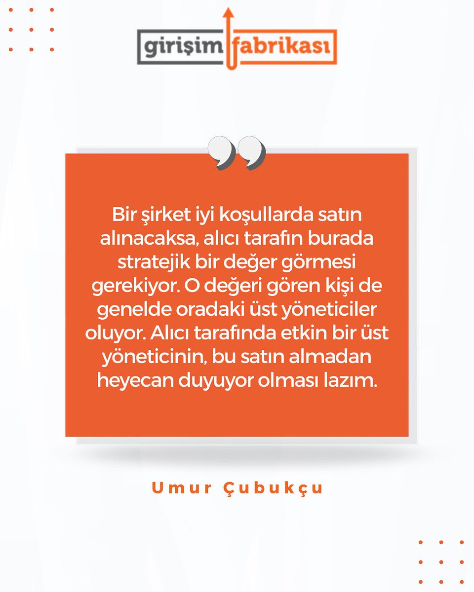 Türkiye girişimcilik ekosisteminin önemli isimlerinden ilham veren görüşleri paylaştığımız serimizde bu kez Umur Çubukçu bizlerle!

Başarılı bir satın alma sürecinin başlamasında stratejik uyum ötesinde etmenler vardır.⚡️

Kaynak 👇
youtu.be/71HJrEGRDdc?si…

#GirişimFabrikası