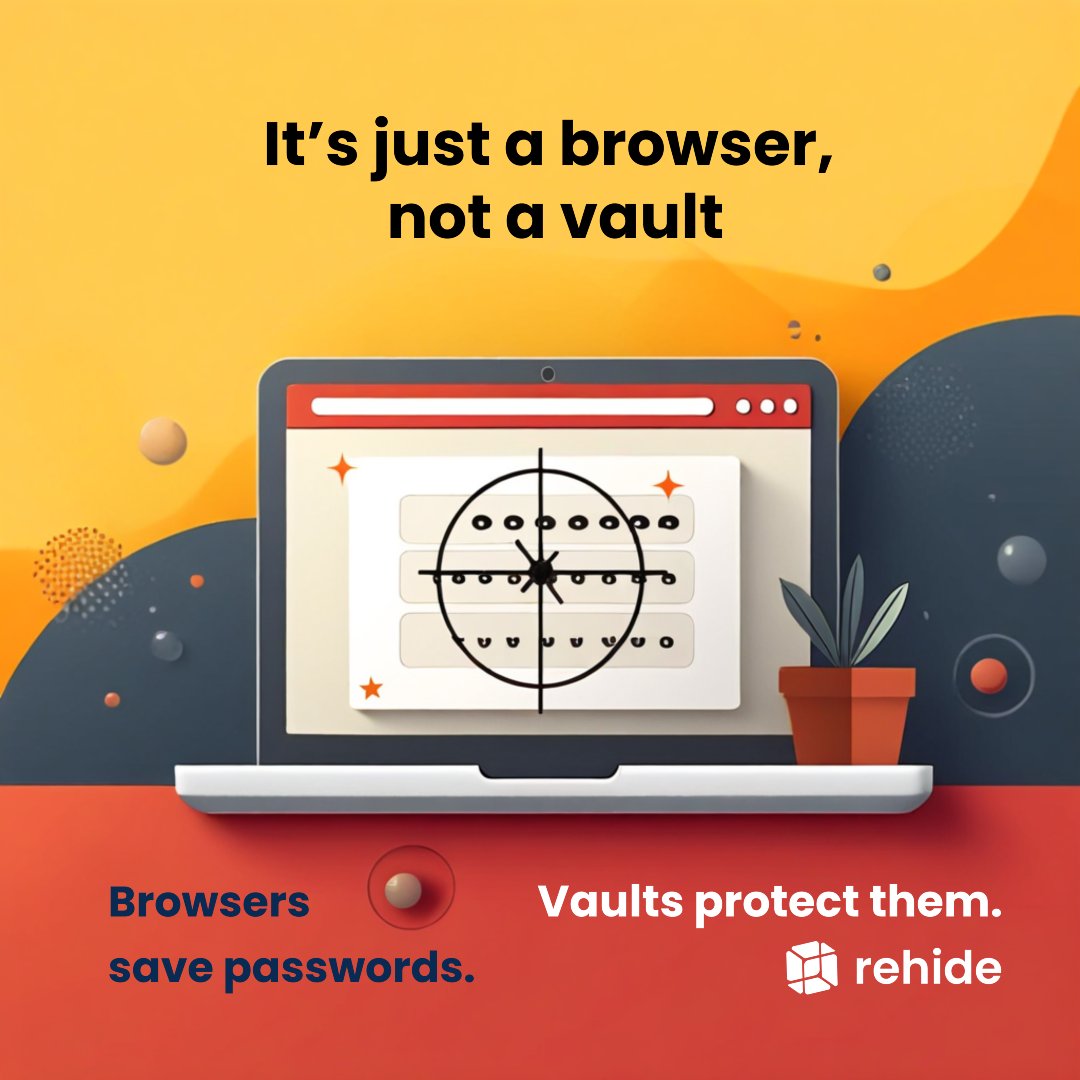 rehideIO's tweet image. Saving passwords in your browser?
Convenient. But risky.

Browsers aren’t vaults. They’re targets.

🔐 Rehide encrypts your data outside of Big Tech’s reach.

Own your access.