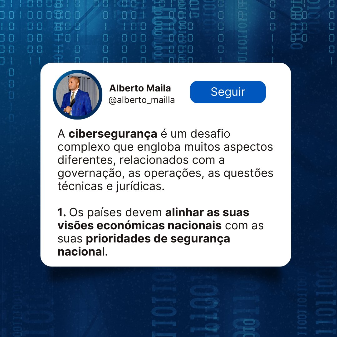 AlbertoMailla's tweet photo. A Cibersegurança é um desafio complexo que engloba muitos aspectos diferentes, relacionados com a governação as operações, as questões técnicas e juridcas. 

1. Os país devem alinhar as suas visões económicas nacionais com as sua prioridades de Segurança Nacional.  🫡🇦🇴 https://t.co/7i8RQjB11n