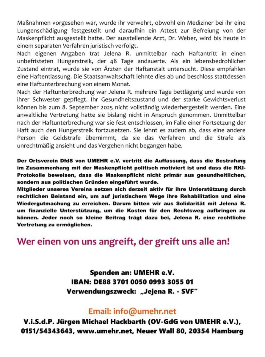 Leopold_Alex_'s tweet image. Update:
Nachdem #Jelena zweimal zu 60 Tagessätzen verurteilt wurde und sich weigerte zu zahlen, kamen OHNE VORANKÜNDIGUNG im Juni '25 Polizisten zu ihr nach Hause und brachten sie in die JVA.

🤡🤡🤡🤡