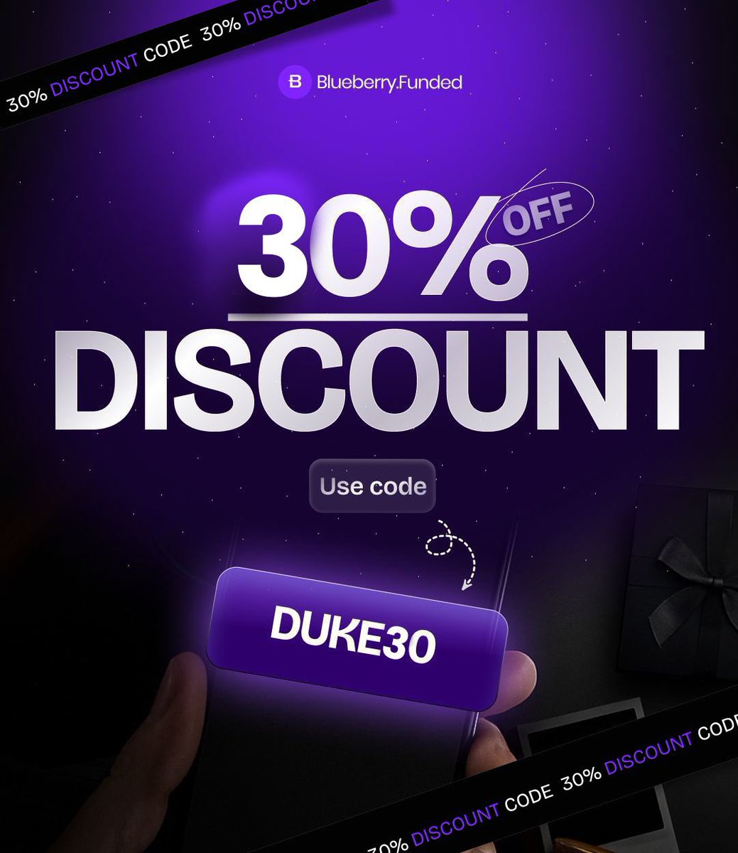 BIG DUKE (@dukedarls) on Twitter photo EXCLUSIVE AUGUST 30% DISCOUNT SALE🚨
<a href="/BlueberryFunded/">Blueberry Funded</a> is currently on 30% PROMO SALE
Offer ending on the 24th of AUGUST⏳
Offer includes👇
✅INTANT FUNDED ACCOUNT
✅FOREX CFD ACCOUNT
✅SYNTHETIC ACCOUNT
✅STOCKS
Get 30% discount when you use my personal discount code DUKE30 EXCLUSIVE AUGUST 30% DISCOUNT SALE🚨
<a href="/BlueberryFunded/">Blueberry Funded</a> is currently on 30% PROMO SALE
Offer ending on the 24th of AUGUST⏳
Offer includes👇
✅INTANT FUNDED ACCOUNT
✅FOREX CFD ACCOUNT
✅SYNTHETIC ACCOUNT
✅STOCKS
Get 30% discount when you use my personal discount code DUKE30