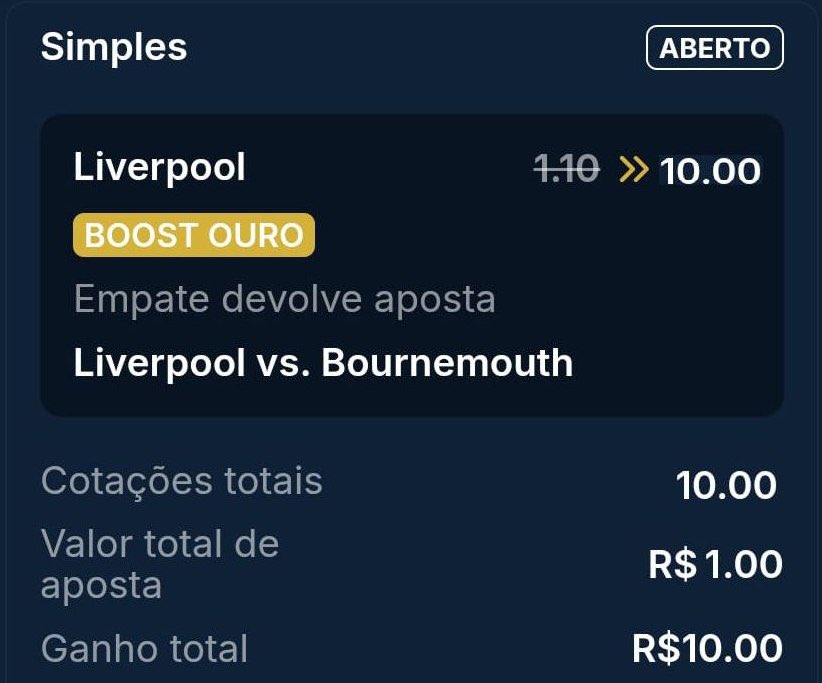 MaviSpfc's tweet photo. 🔥SUPER ØDD 10🔥
Premier League 

Liverpol Empate Anula! 

🚨Tem limite de apostas🚨
Válido somente pra contas novas! 

LINK: https://t.co/DmrU8TKUad

Jogue com responsabilidade ⚠️ https://t.co/weXHUIqIi0