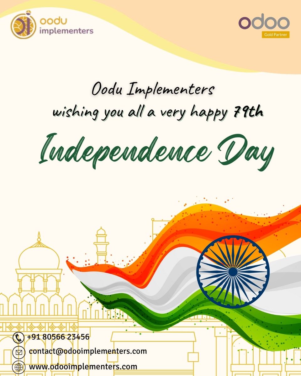 Oodu6's tweet photo. 🎉Celebrating Freedom 🇮🇳
Honoring our heroes &amp; embracing unity, courage &amp; progress.
Let’s build a future of innovation, growth &amp; harmony.
🌟 Happy 79th Independence Day! 🌟
#IndependenceDay #IndiaAt78 #Freedom #OoduImplementers https://t.co/V0tN4bnxbc