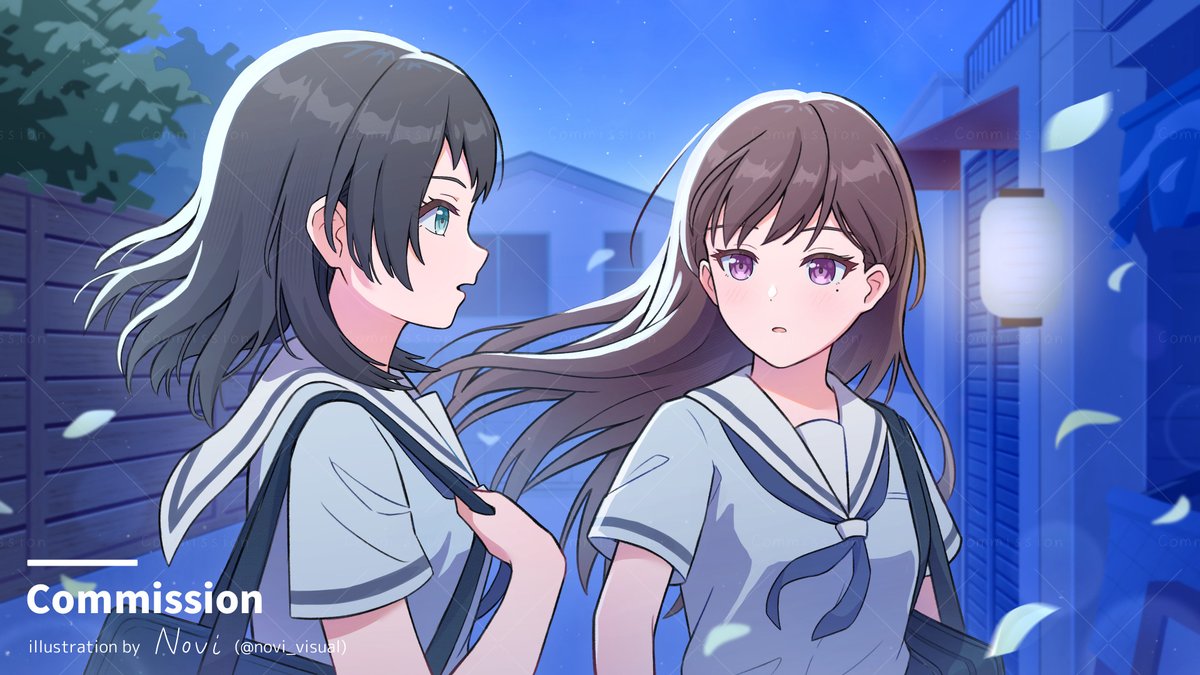 【Commission】

受 sumi (<a href="/sumizome63125/">舒米/sumi</a>) 委託，將其友人創作的うみたき小說繪製成插圖作為生日禮物 ✨

小說氛圍溫柔細膩，可以到 Pixiv 閱讀 ▸ pixiv.net/novel/show.php…