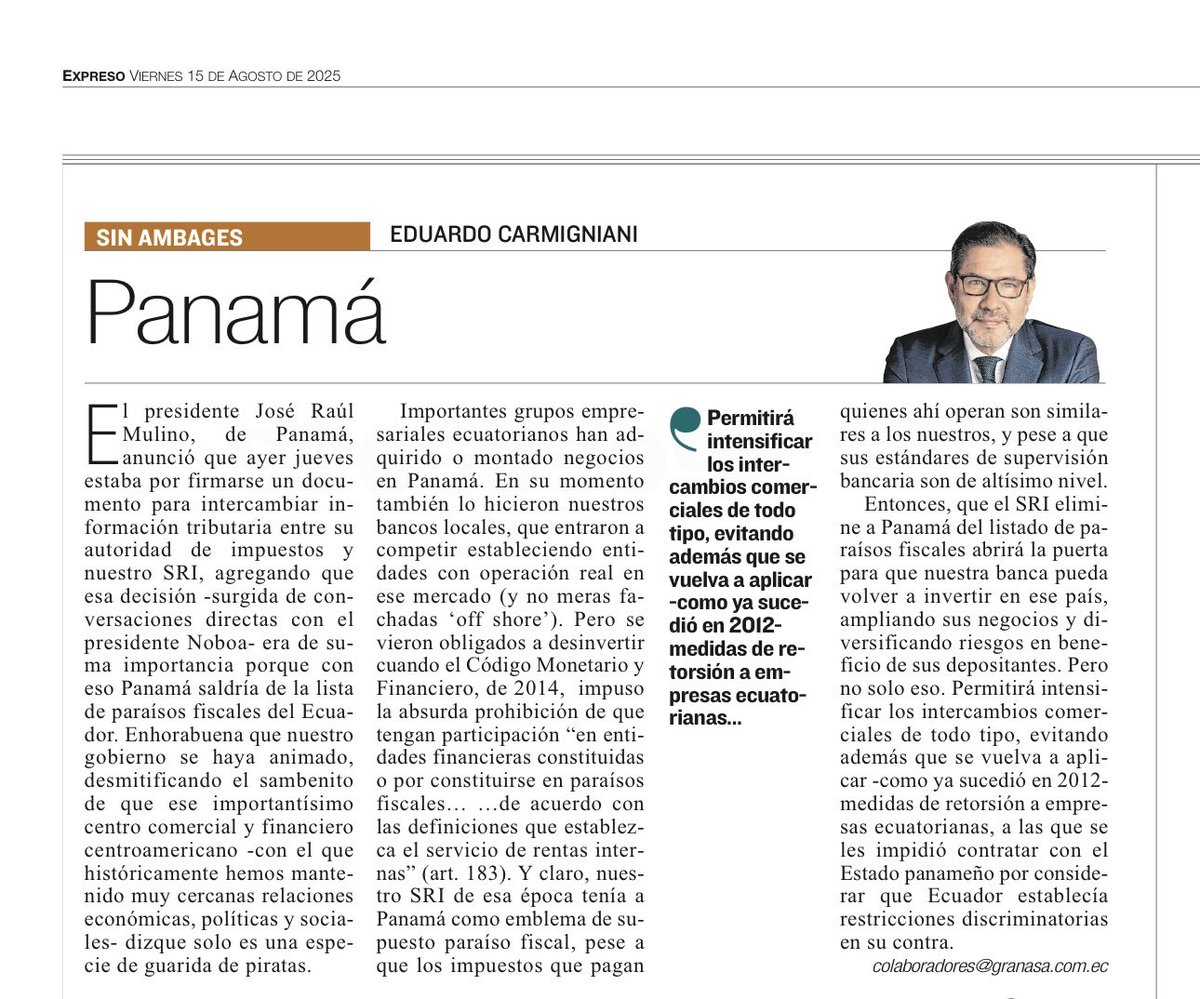 Enhorabuena que el gobierno se haya animado -desmitificando el sambenito de que Panamá dizque solo es una especie de guarida de piratas- a sacarla de la lista de paraísos fiscales.