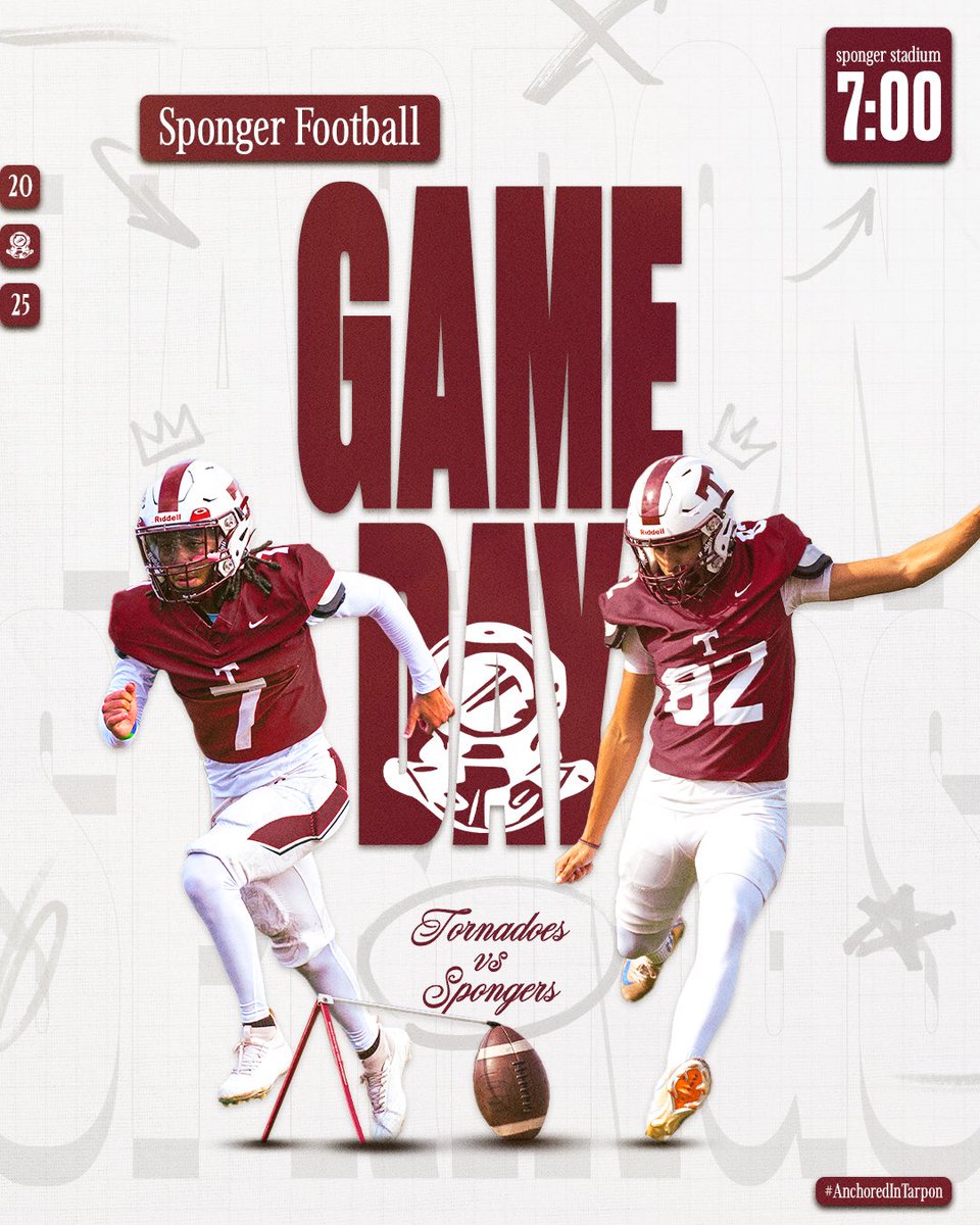 tshs_football_'s tweet photo. GAMEDAYYYYYYY‼️

⏰- 7:00PM
🏟️- Sponger Stadium
🎟️- GoFan Online

#SpongerPride #AnchoredInTarpon https://t.co/jFZ7mGRdoB