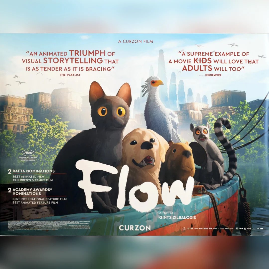 En la maravillosa, y por momentos terrible, Flow, nos muestran que ante una catástrofe no solamente sufren los seres humanos, sobre todo los animales

No sale ni una persona en todo el filme
Ni falta que hace

Magistral