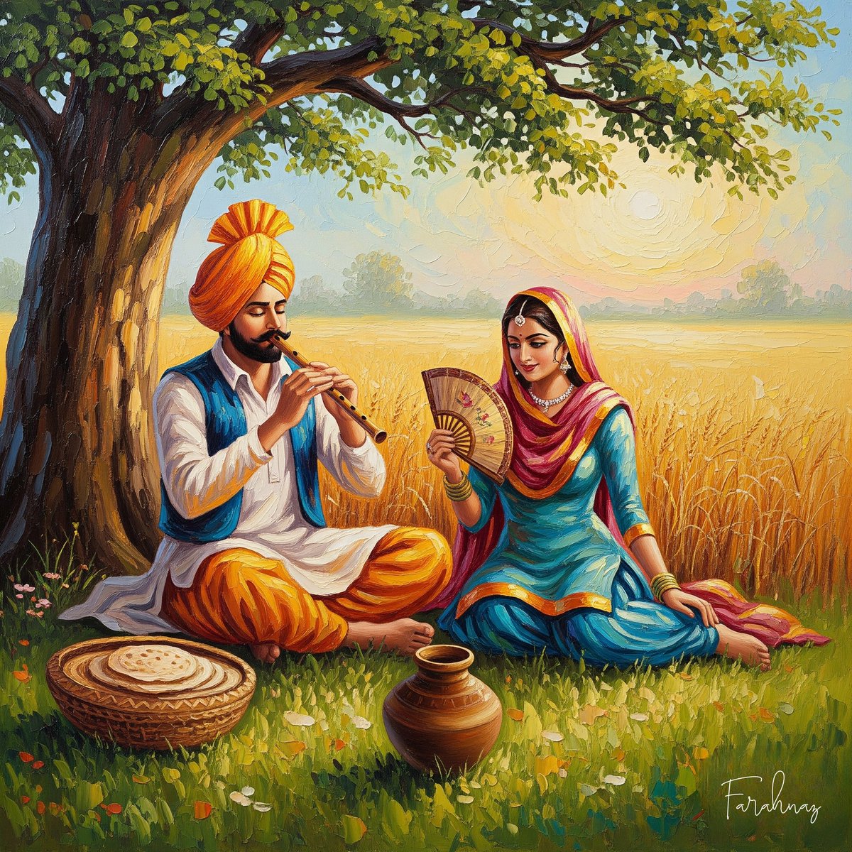 fjamil143's tweet image. True love demands courage and sacrifice,
not just sweet words.
#punjablove #folktale #AIart #aiartist #AIArtists #Aiartowork #aiartcommunity #aiartististcommunity #aiartdaily #PunjabiCulture #TrueLove