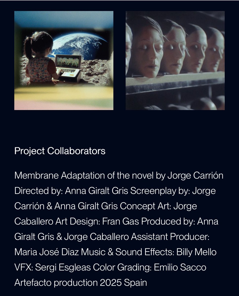 El volumen 1 de la adaptación de mi novela “Membrana” <a href="/G_Gutenberg/">Galaxia Gutenberg</a> que ha hecho <a href="/artefactofilms/">_ a r t e f a c t o _</a> es finalista de los premios internacionales <a href="/lumenprize/">The Lumen Prize</a> de arte, tecnología y creatividad. Aquí los demás candidatos: lumenprize.org/2025-finalists