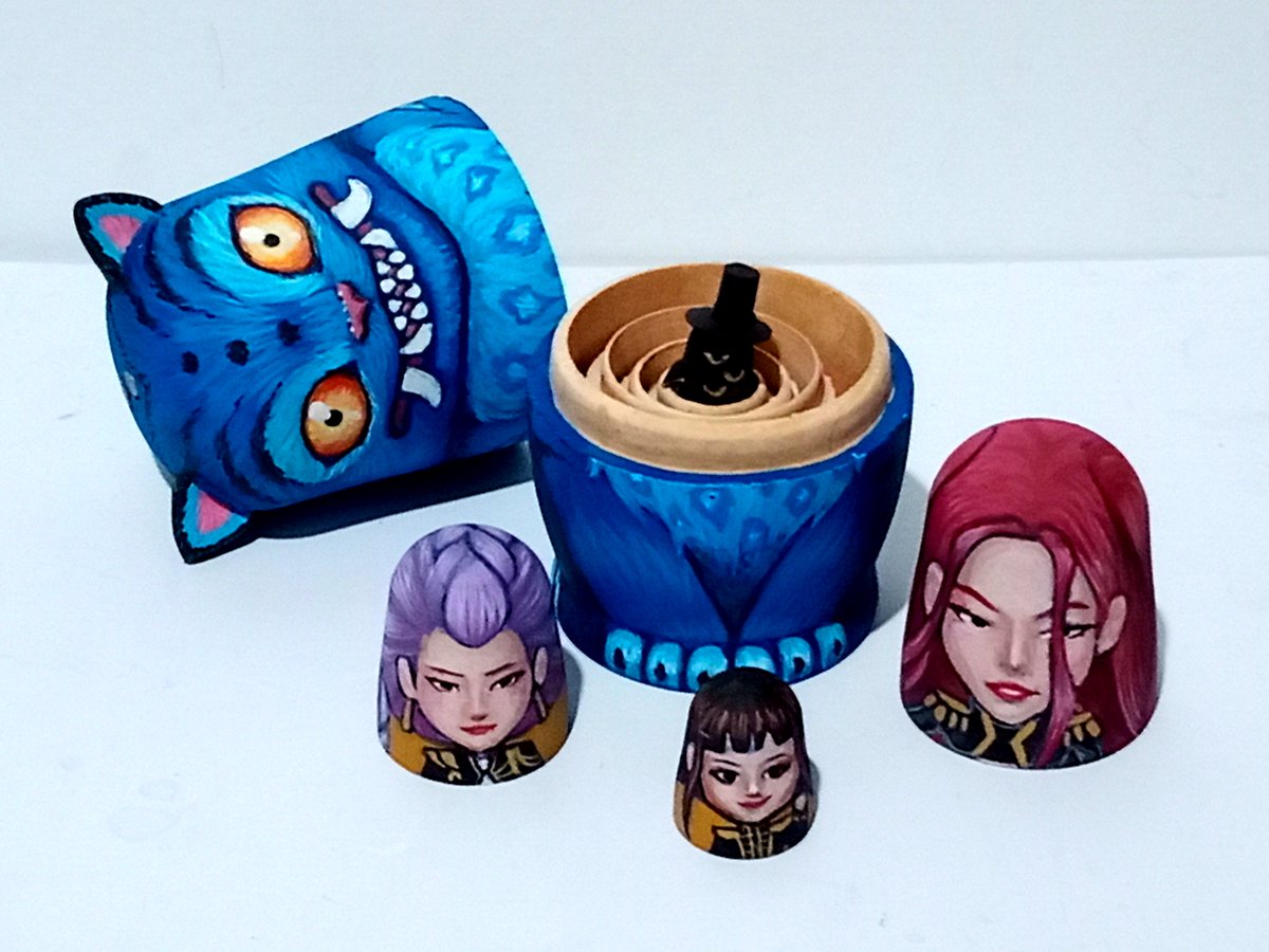 MontyR107's tweet photo. OOAK Matryoshka doll
K-pop Demon Hunters

#Barnaby #matryoshkadoll #nestingdolls #kpopdemonhunters #derpytiger #ooakart #Golden https://t.co/qfIatgYOgq