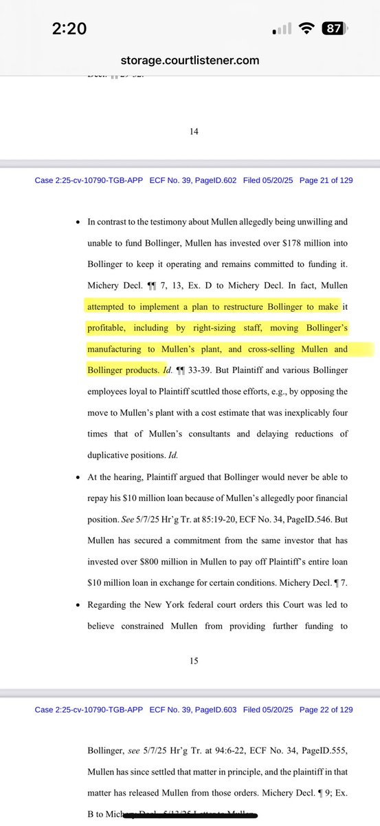 Another example of this company talking out of both ends…

May: Mullen (now called “Bollinger Commercial”) lost Bollinger Motors to a receivership and successfully pried it back by claiming that they planned to move Bollinger ops to Tunica to cut costs/labor. 

July: claimed