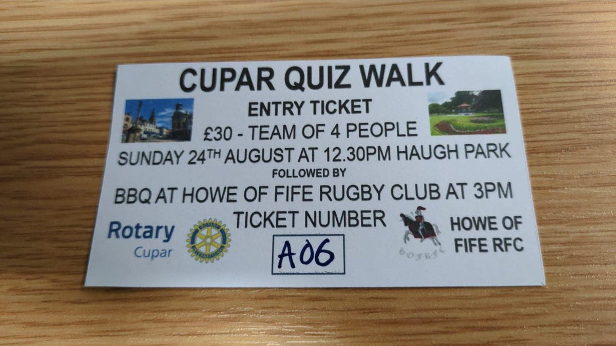 I've got my ticket for the Cupar Quiz Walk next Sunday, have you?

Details on the event and how to get tickets in the poster below 👇