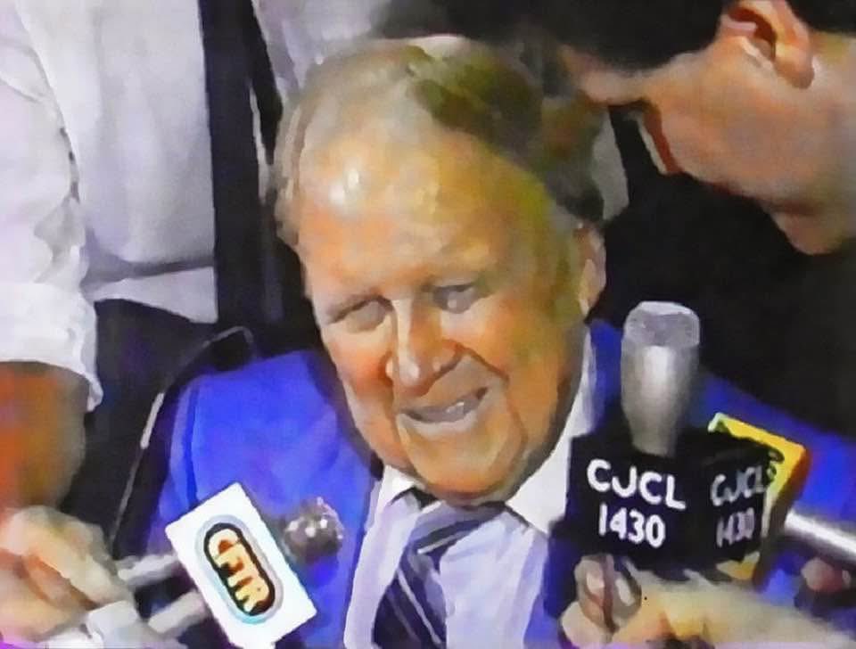 Interviewing Harold Ballard several months before the #Leafs owner died in 1990. #LeafsForever