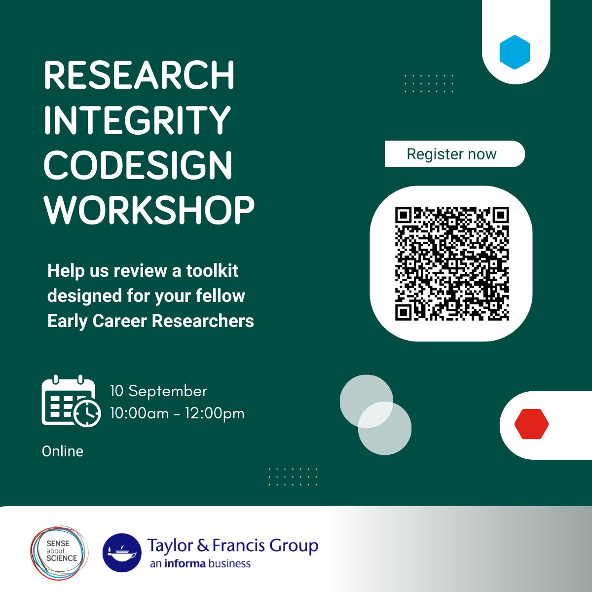 Join us for our online Research Integrity toolkit codesign workshop, in partnership with <a href="/WeAreTandF/">Taylor & Francis</a>  

We want you to help us review the toolkit and provide feedback on its language and accessibility!

Register here ➡️ bit.ly/3HBS3zP