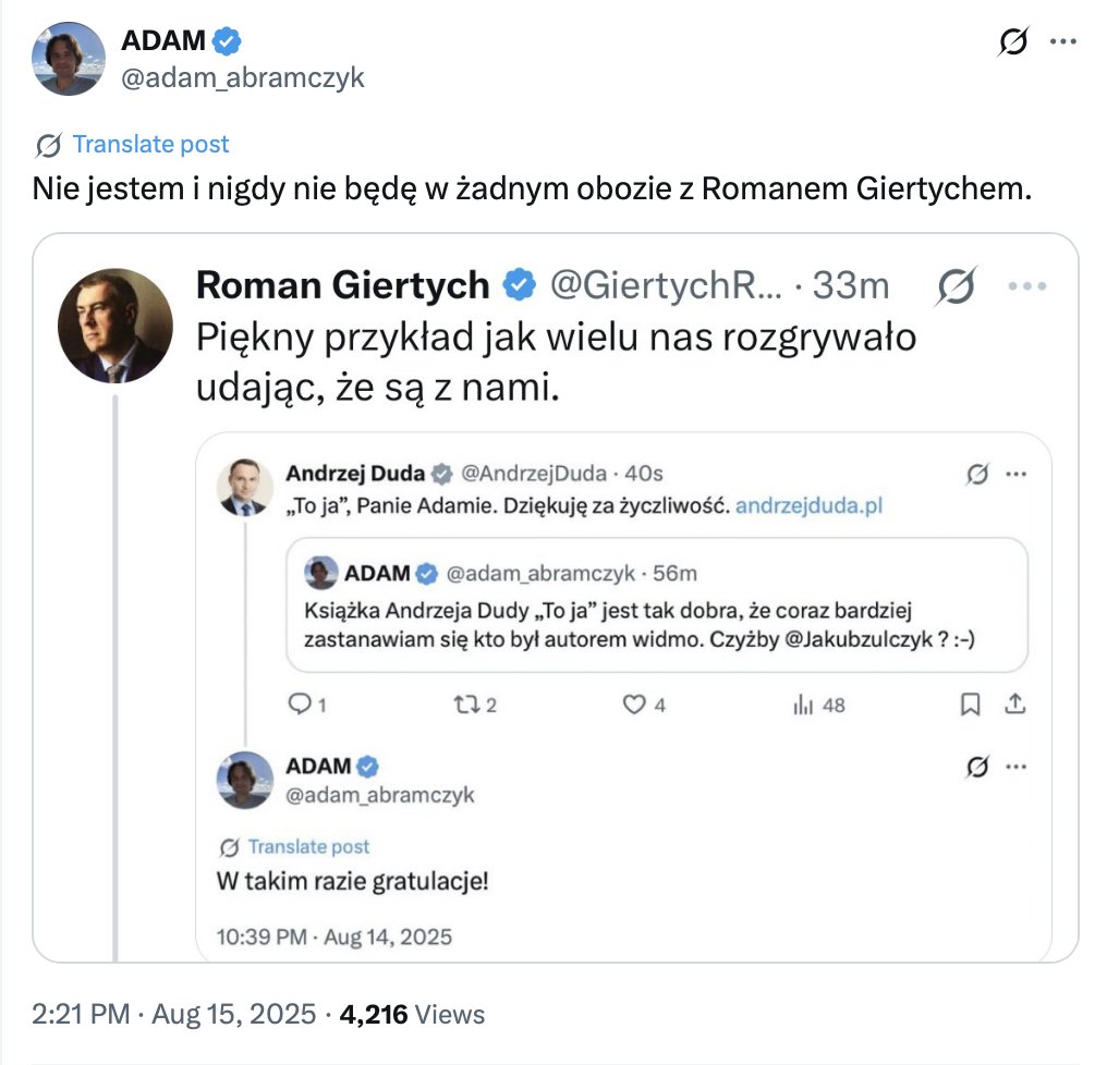 Typ, który zachwyca się prozą Dominiki Cosic i rekomenduje lekturę wspomnień Andrzeja Dudy, chętnie pojawia się obok cepekowców Wilka i Zaricznego, z nimi potrafi być we wspólnym obozie.

#Notujemy