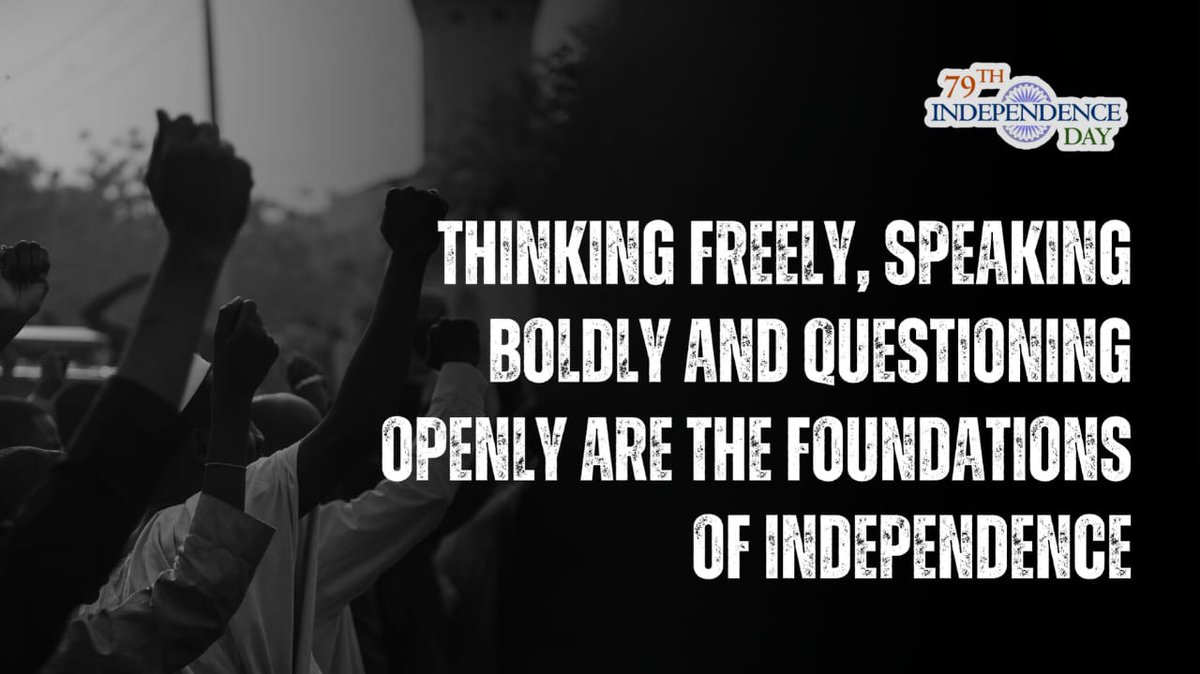 SabaFirdous9579's tweet image. Thinking freely, speaking boldly, and questioning openly are the foundations of independence. #ColoursOfUnity #FreedomForAll #Independenceday