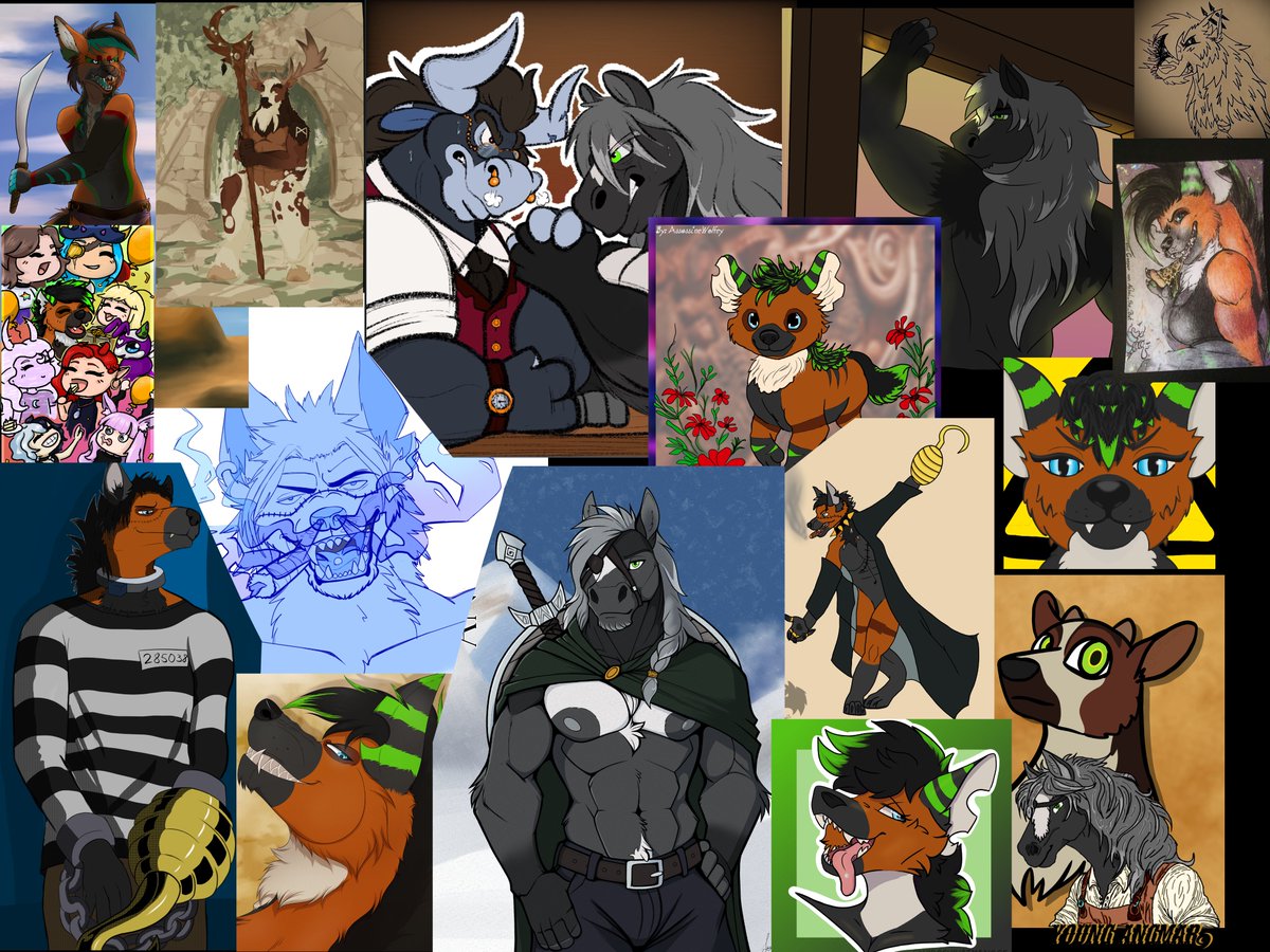 Artfight 2025 
Wow, Look at all this amazing Art! 
I love every single Work. Thanks to all these amazing sweet peeps who drew my characters this year. I hope you had a lot of fun! They all put a big smile on my face. 🥰✨  

#Artfight #Artfight2025 #Artsummary #furry #furryart