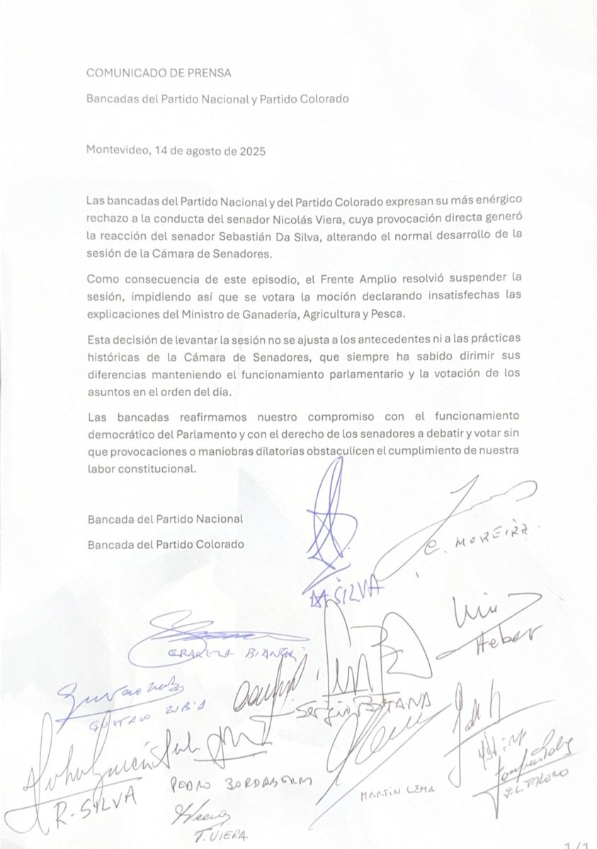 Tras la suspendida interpelación al ministro Alfredo Fratti por las razones conocidas,  aquí están las reacciones de los senadores oficialistas y de la oposición. 👇👇👇