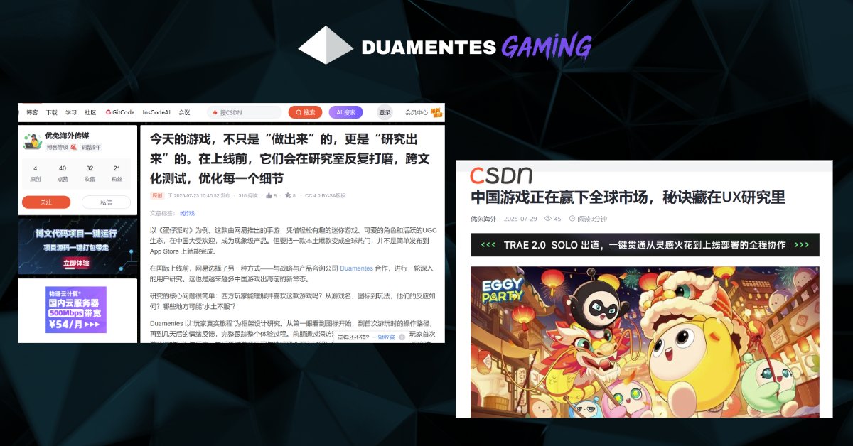 duamentes's tweet photo. China closed 2024 as the top gaming market with $47B revenue and 701M players.
Our NetEase case study shows why: deep research into Western player habits, smart changes before beta, and a global launch that worked. Learn more: https://t.co/1XCenFGfh0 https://t.co/KIMpAMosVf
