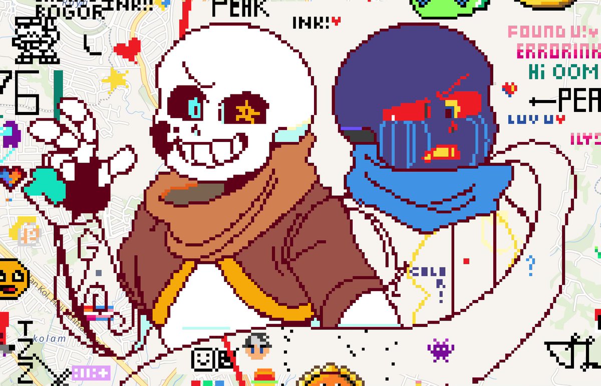 javaxzun's tweet photo. its starting to get griefed so heres a small unfinished #errorink in wplace vs the actual art https://t.co/CRDVoCTXem