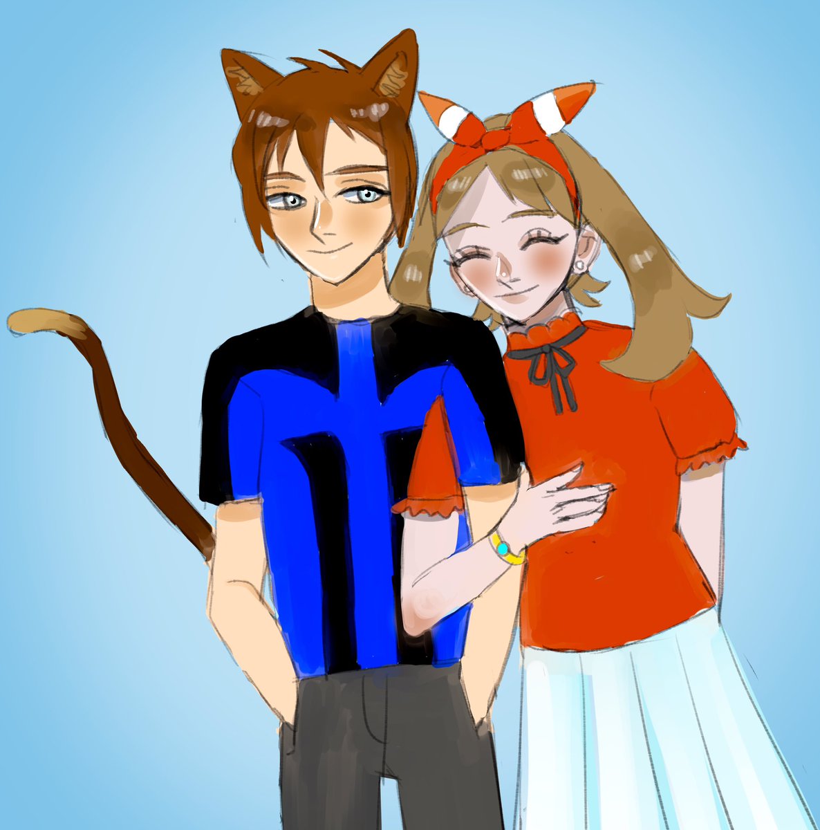 ShieldsCoolkid9's tweet photo. Wanted to share this piece I got from the ArtFight back in July, it was done by a friend of @aSatelliteLove’s…(I don’t recall em having any socials sooo…yea) #ShySpring 4ever! 💙❤️ https://t.co/I9HRcrJdd6
