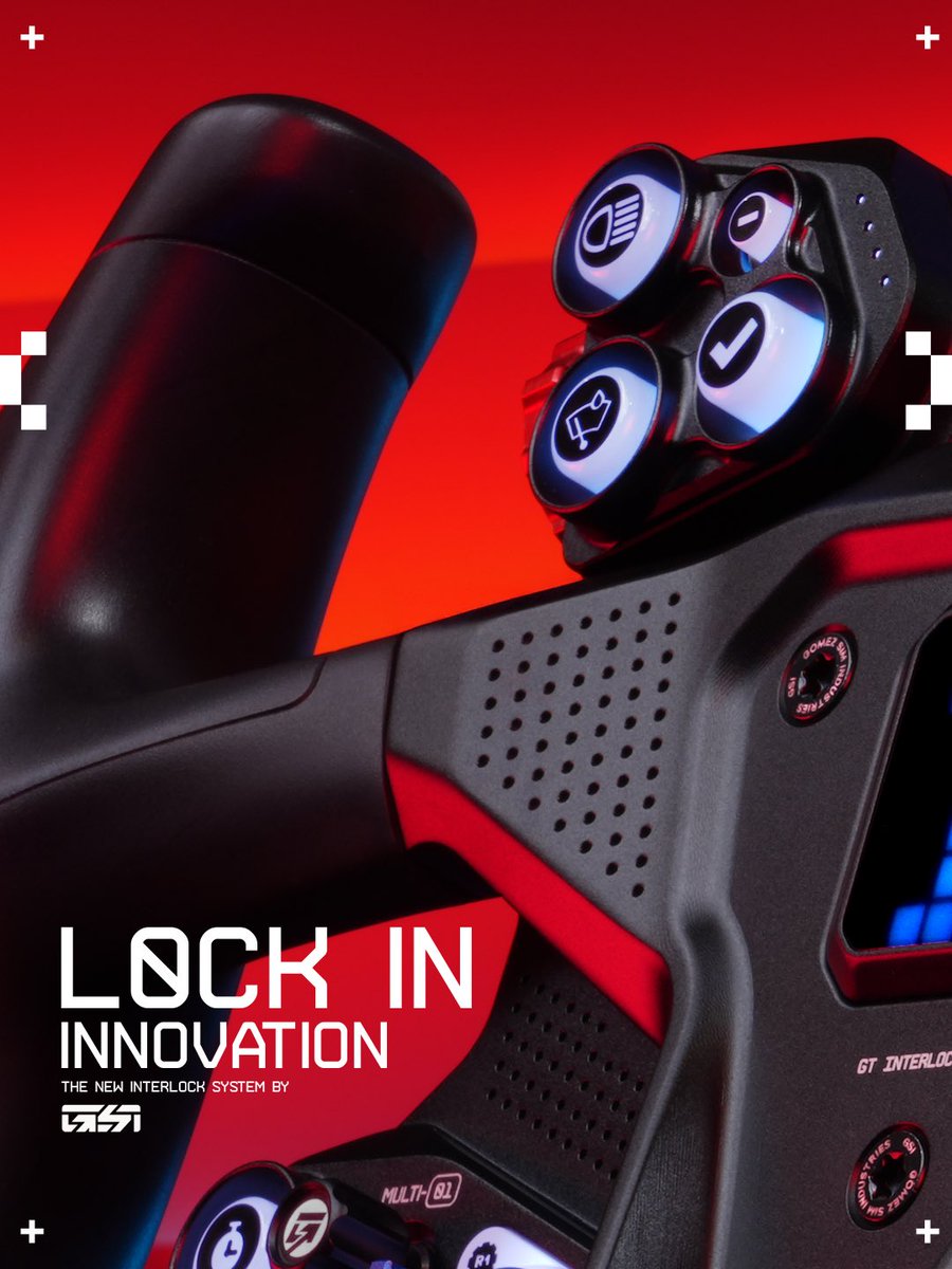 gomezsimracing's tweet photo. Lock in innovation. The Interlock was built from the ground up for sim racers, tailored to our environment and how we compete. Every button, every rotary, every millisecond of response is tuned to our world. Our own reality. We listen, we iterate, and we refine. Everything we do at GSI is about uncovering those small details that elevate sim racing on its own terms. This is our mission and what’s coming is a good one! 🚀