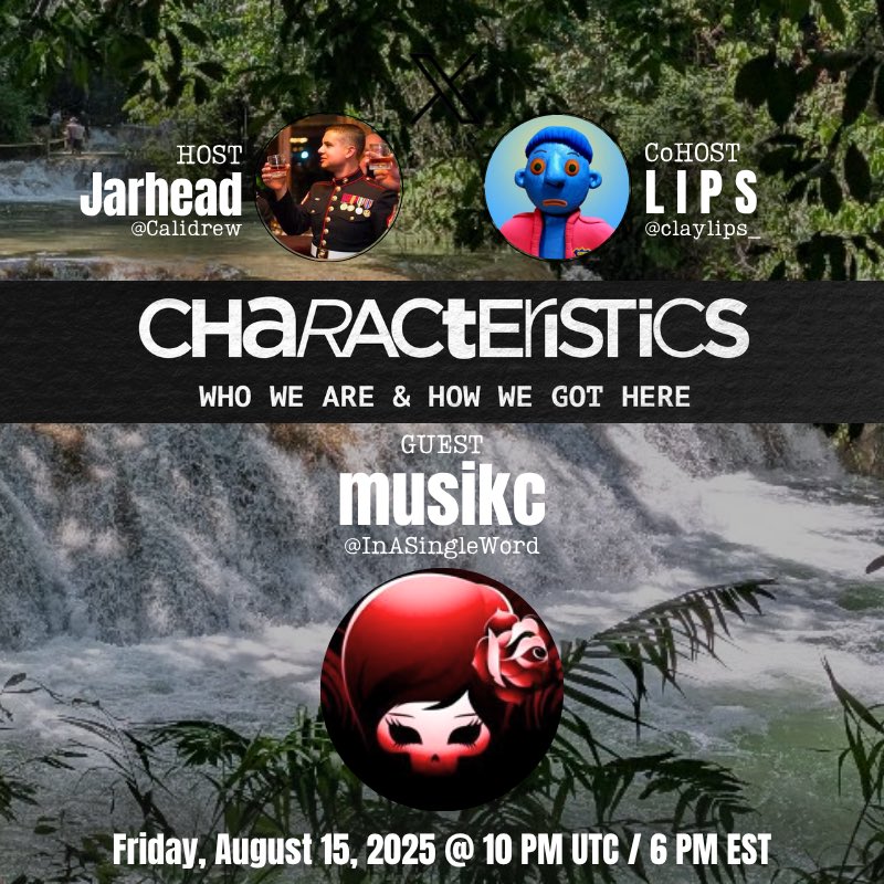 Jarhead (@calidrew) on Twitter photo 🧵 #Characteristics this week!
⏱️Fri August 15 at 6PM EST | 10PM UTC
🎙️ Guest: Musikc (<a href="/InASingleWord/">musikc</a>) — Member of <a href="/blinklabs_io/">Blink Labs</a> & <a href="/pragmaplatform/">Pragma</a>, Co-Host of Cardano Over Coffee (<a href="/coc_space/">Cardano Over Coffee</a>) 👊🏽
🗣️ Tune in. Get inspired.
❓ Q&A after!
Set a reminder in the post 👇🏽 🧵 #Characteristics this week!
⏱️Fri August 15 at 6PM EST | 10PM UTC
🎙️ Guest: Musikc (<a href="/InASingleWord/">musikc</a>) — Member of <a href="/blinklabs_io/">Blink Labs</a> & <a href="/pragmaplatform/">Pragma</a>, Co-Host of Cardano Over Coffee (<a href="/coc_space/">Cardano Over Coffee</a>) 👊🏽
🗣️ Tune in. Get inspired.
❓ Q&A after!
Set a reminder in the post 👇🏽