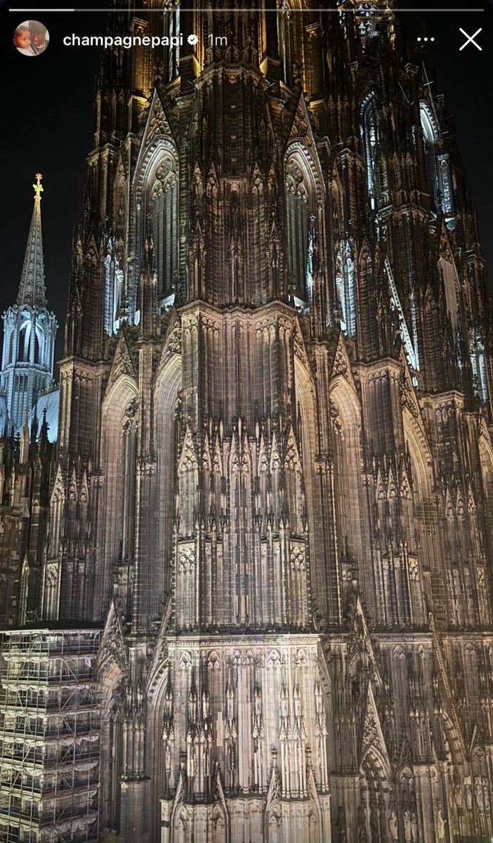 Drake just posted a photo of Cologne Cathedral (Kölner Dom), located in Cologne, Germany.

The location where fans speculated Episode 3 of ICEMAN is going to be live-streamed. 👀🎬😧