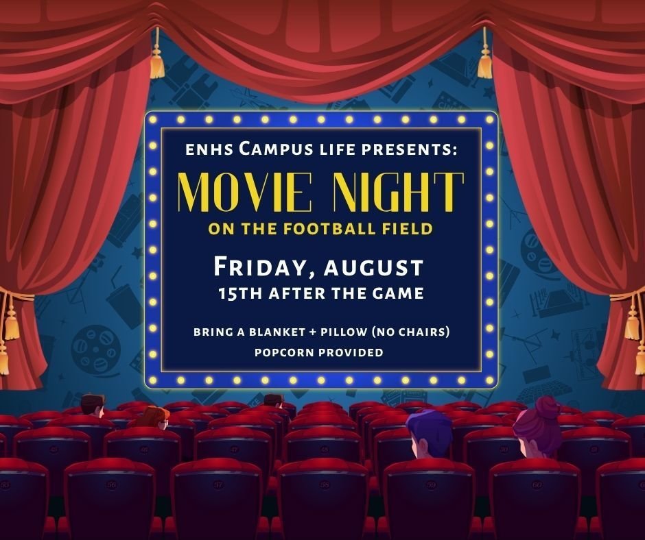 Tonight after the East Noble v Concordia Scrimmage, Campus Life is hosting our first ever MOVIE NIGHT on the field, using the new video board! Open to all East Noble Middle School and High School Students! Movie will begin after the game, roughly 8:45PM!