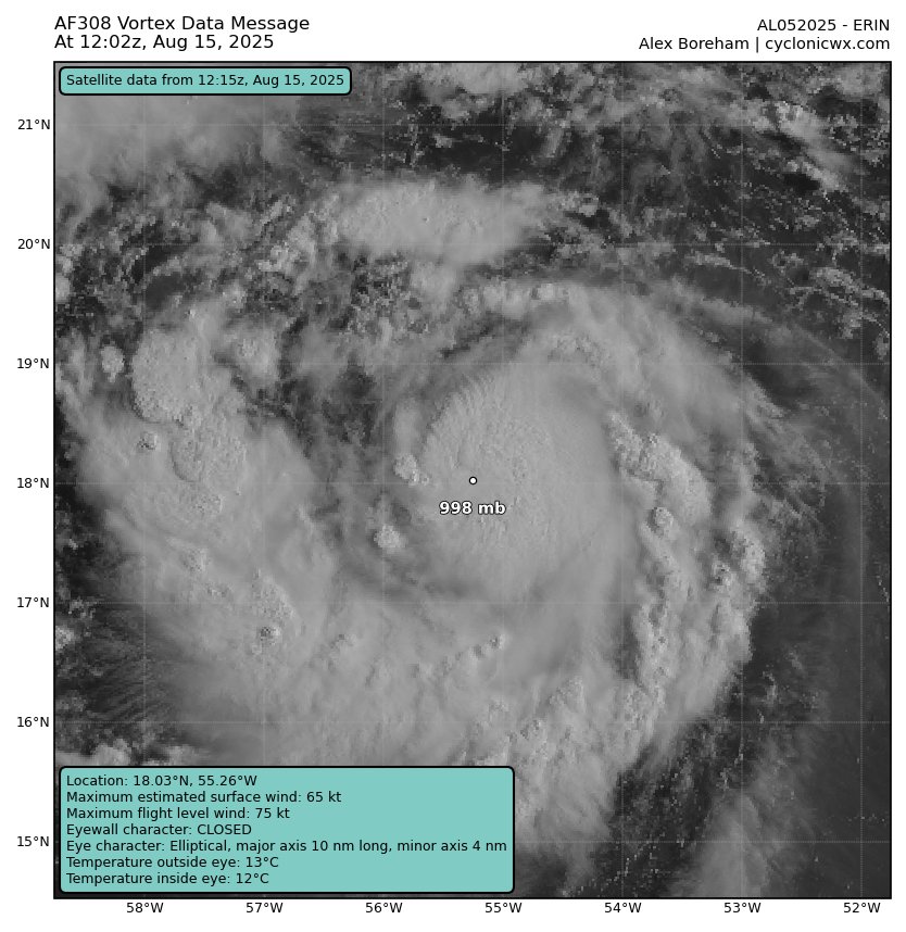 After some restructuring last night, #Erin has become a hurricane with a convection pattern suggestive of more strengthening today. We'll see what it can do before shear begins increasing. Will need to beef up SW side as well. Light winds there this pass