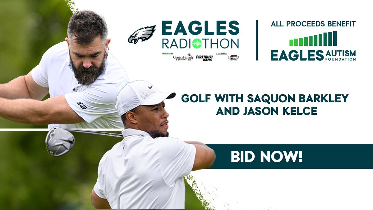 Eagles Radiothon is now LIVE! 🤩

Bid on one-of-a-kind experiences and exclusive Eagles memorabilia. All proceeds go to our Eagles autism community.

Bid here: EaglesRadiothon.com