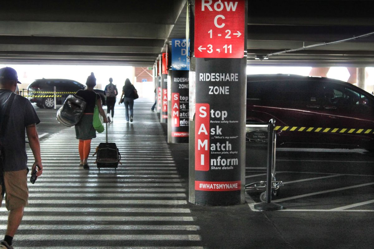 Harry Reid International Airport has partnered with the What’s My Name Foundation to promote rideshare safety. Remember SAMI:

🛑 Stop
❓ Ask “What’s my name?”
🚗 Match the car details
📱 Inform someone of your ride

#MyLimo #WhatsMyName #SAMI #RideshareSafety #TravelSafe