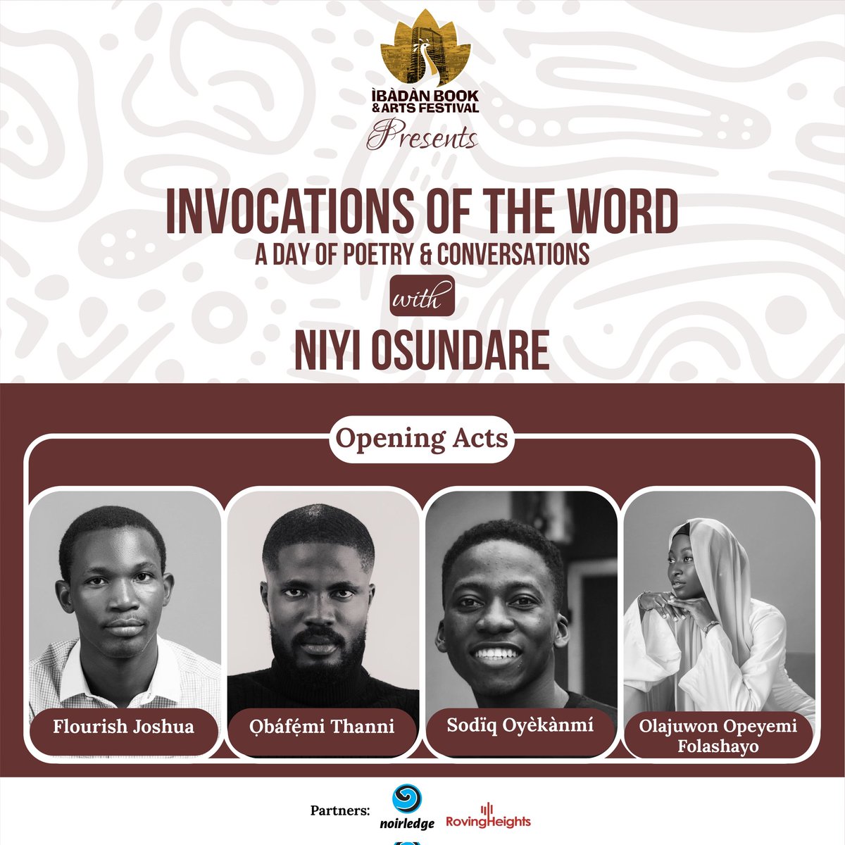 Every great gathering begins with a spark, and ours is already on fire. Our opening acts don’t just warm up the stage, they set it ablaze.  

With music, poetry, and presence, they light the way to Invocations of the Word.