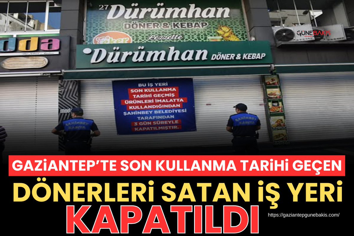 gunebakishaber's tweet image. Gaziantep’te son kullanma tarihi geçen dönerleri satan iş yeri kapatıldı gaziantepgunebakis.com/haber/22879-ga… #Gaziantep #sonkullanma #döner #dürümcü #tarihigeçmişürün