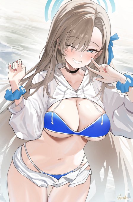 先生、一緒に水遊びしよ!💦✨ 