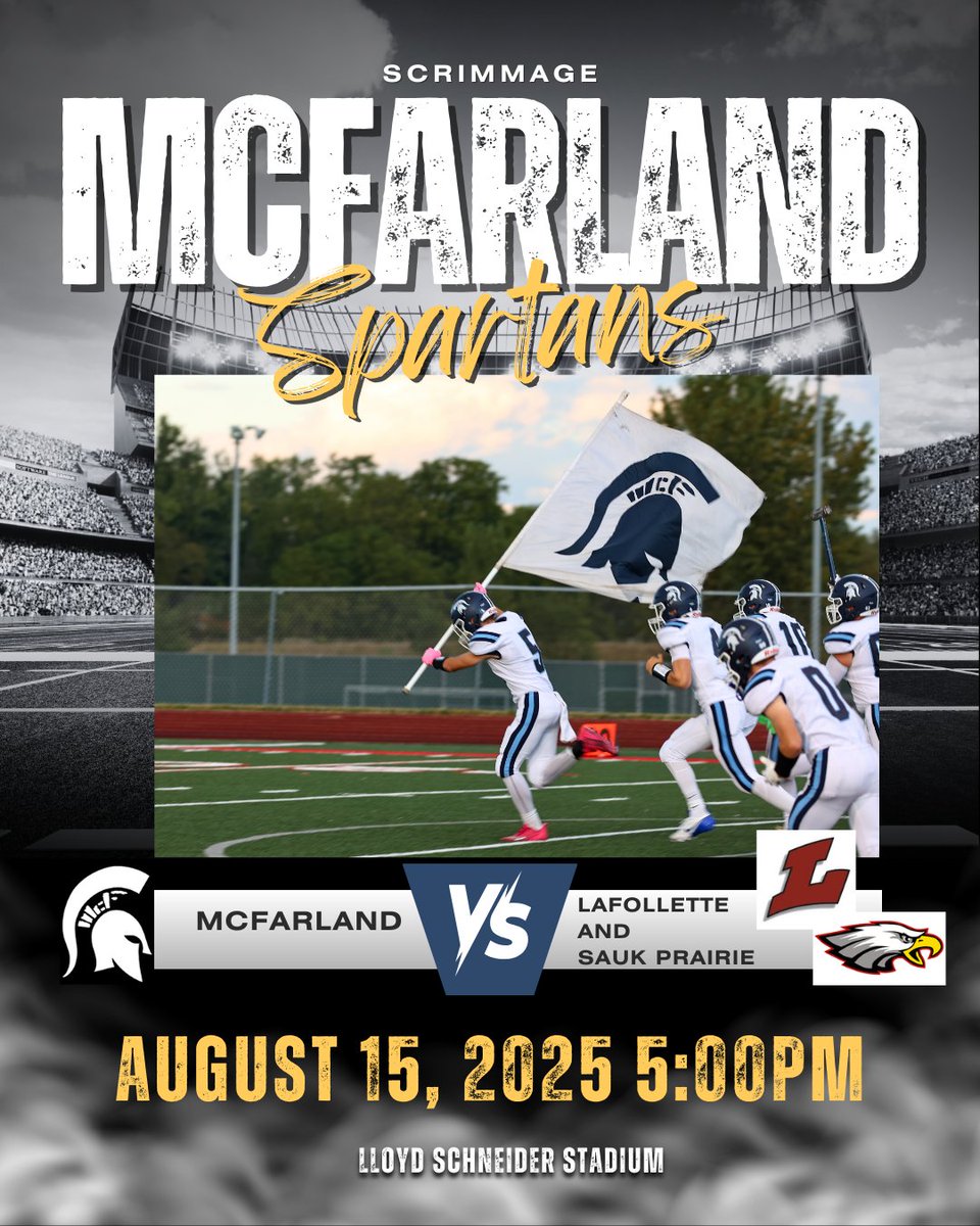 Tonight 5pm at home. Come see your Spartans in our final preparations for the 2025 season.