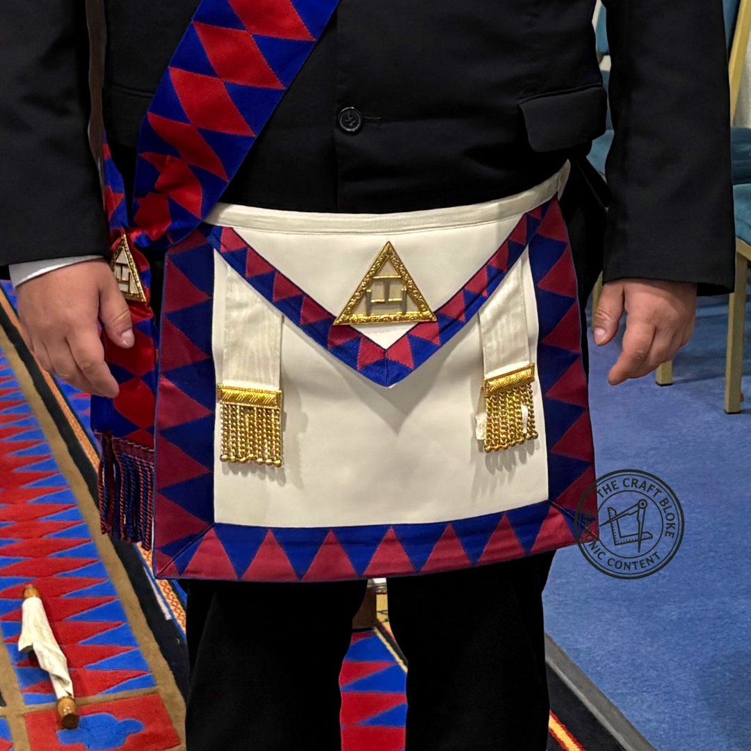 thecraftbloke's tweet photo. Aprons, as used under the UGLE constitution, in sequence: EA, FC, MM and RA. #freemasonry #royalarch #regalia #aprons https://t.co/mrR3e5kZm6