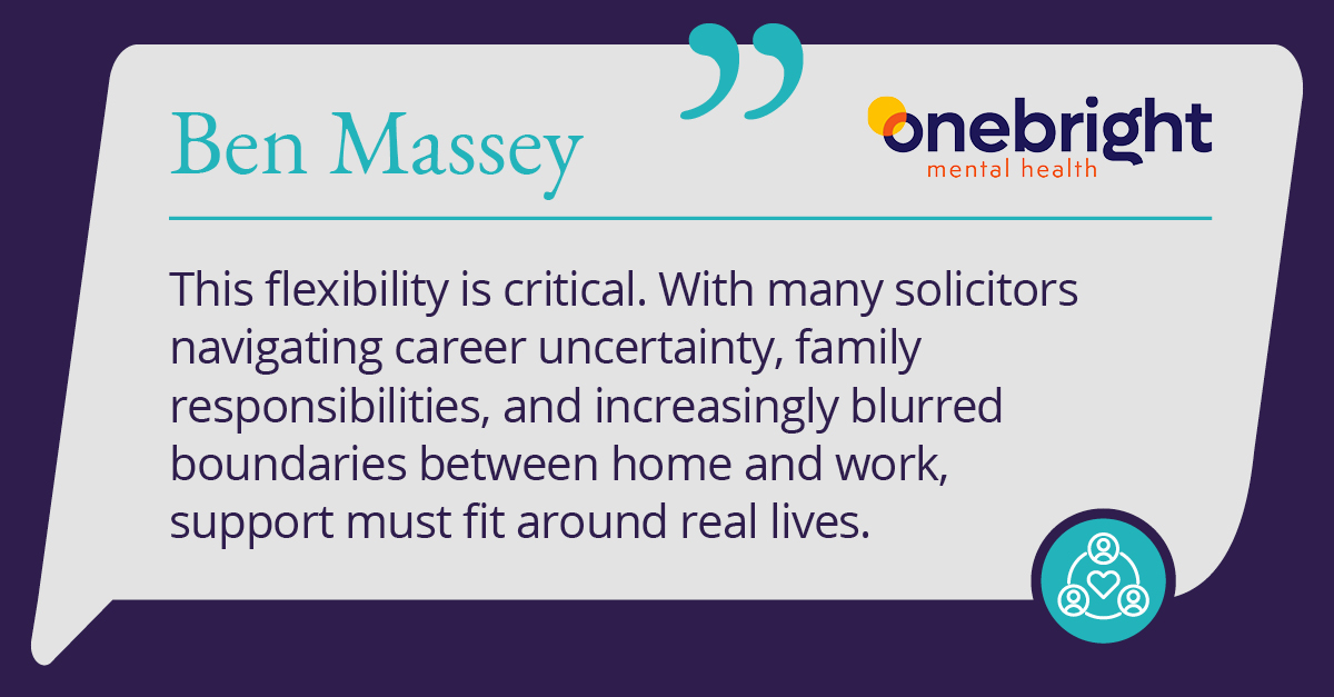 Expert support, built around you 🩵 Through our partnership with Onebright, solicitors can access fast, flexible therapy — including CBT, trauma and burnout support, autism and ADHD assessments, and help for parents supporting children: thesolicitorscharity.org/article/onebri…