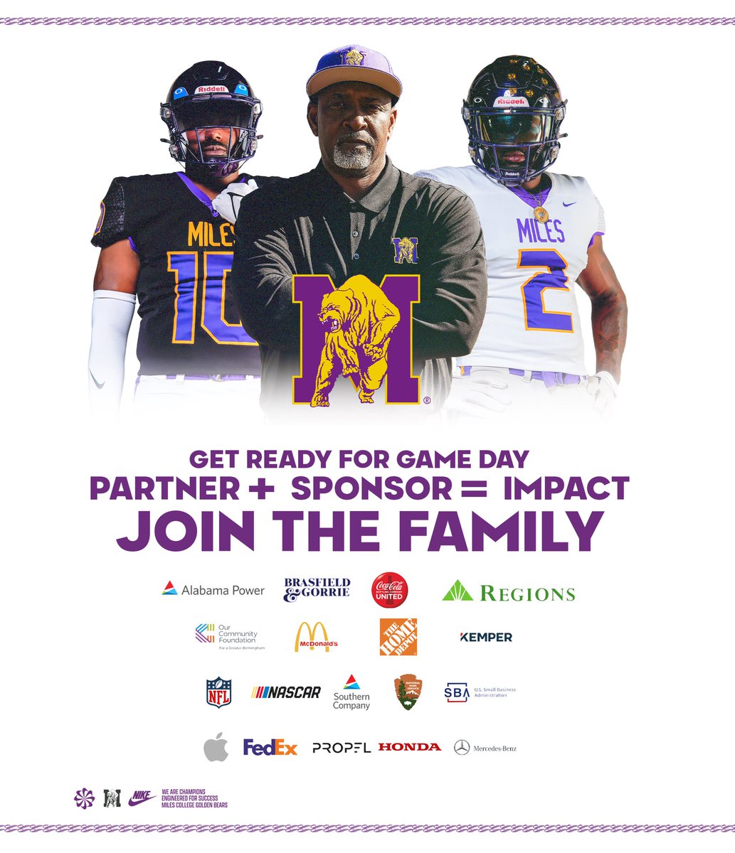 MilesCollege (@milescollege) on Twitter photo Golden Bear Nation, itโs almost that time! ๐๐ป๐ฃ๐ก
Golden Bear Nation โ the 2025 Miles College Football schedule is HERE!
Every game = a family reunion. Mark your calendars, rep the Purple & Gold, and letโs pack the stands!
milesgoldenbears.com/sports/football ๐ฃ๐ก
#WeAreMilesCollege Golden Bear Nation, itโs almost that time! ๐๐ป๐ฃ๐ก
Golden Bear Nation โ the 2025 Miles College Football schedule is HERE!
Every game = a family reunion. Mark your calendars, rep the Purple & Gold, and letโs pack the stands!
milesgoldenbears.com/sports/football ๐ฃ๐ก
#WeAreMilesCollege