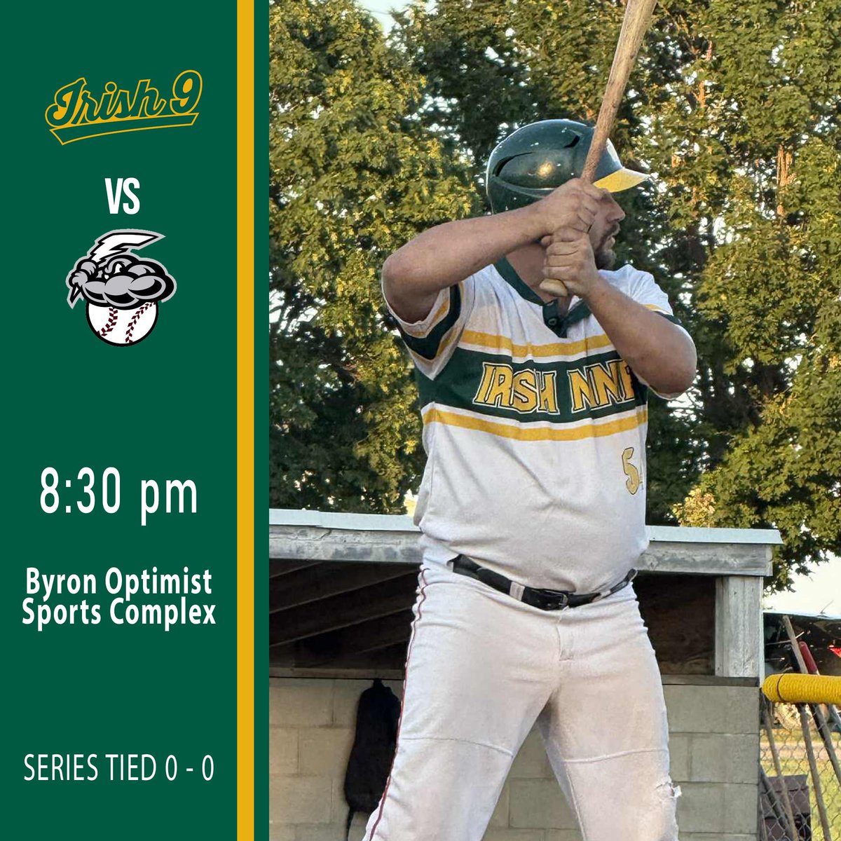 Playoff Game Day!

Irish hit the road to Byron for game 1 of round 1, looking to start the series hot!

Game time is now 8:30pm, a change from the earlier start time first announced.

Lets go Irish! ☘️